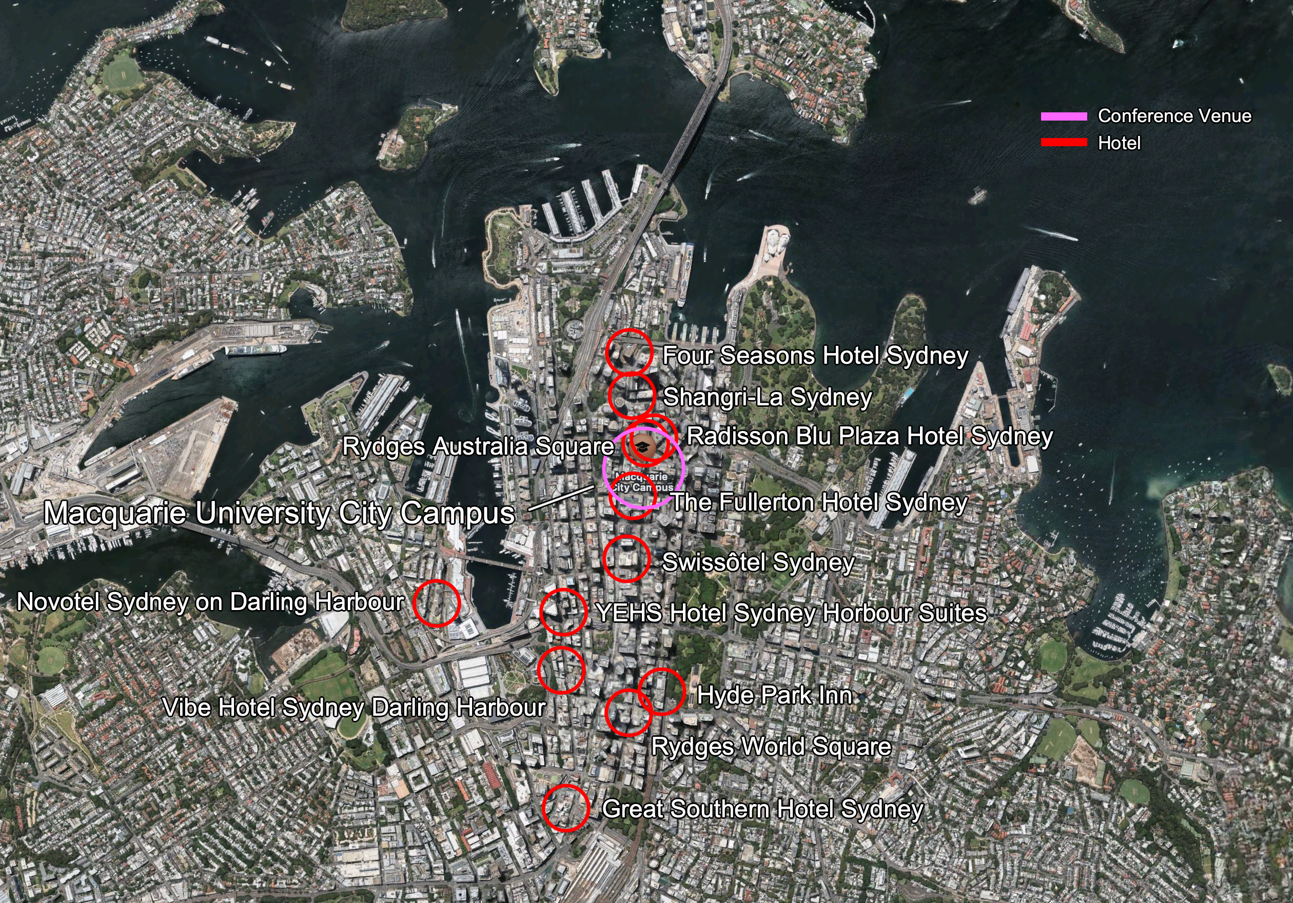 The surrounding of Macquarie University City Campus.